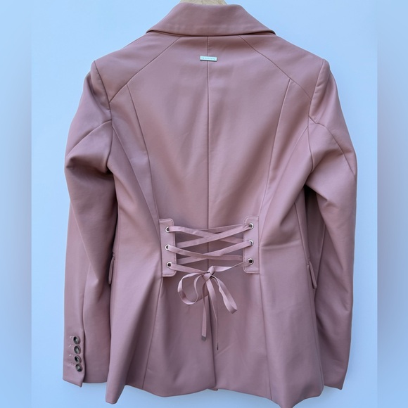 Sanctuary Faux Leather Blazer Jacket Corset Back Tie Pink Women’s XS - Picture 6 of 16